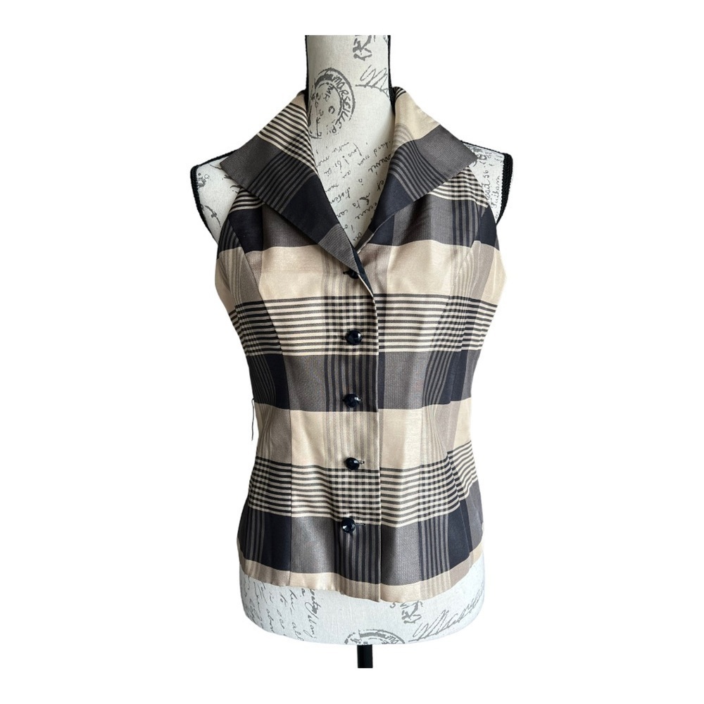Bahari Evening Sleeveless Button Front Vest Blouse size 6